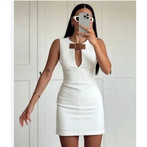 Nwt Zara BELTED TAILORED DRESS - Picture 10 of 16